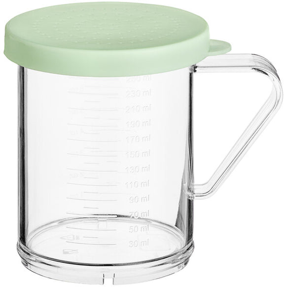 Choice 10 oz. Polycarbonate Shaker with Green Lid for Finely Ground Product