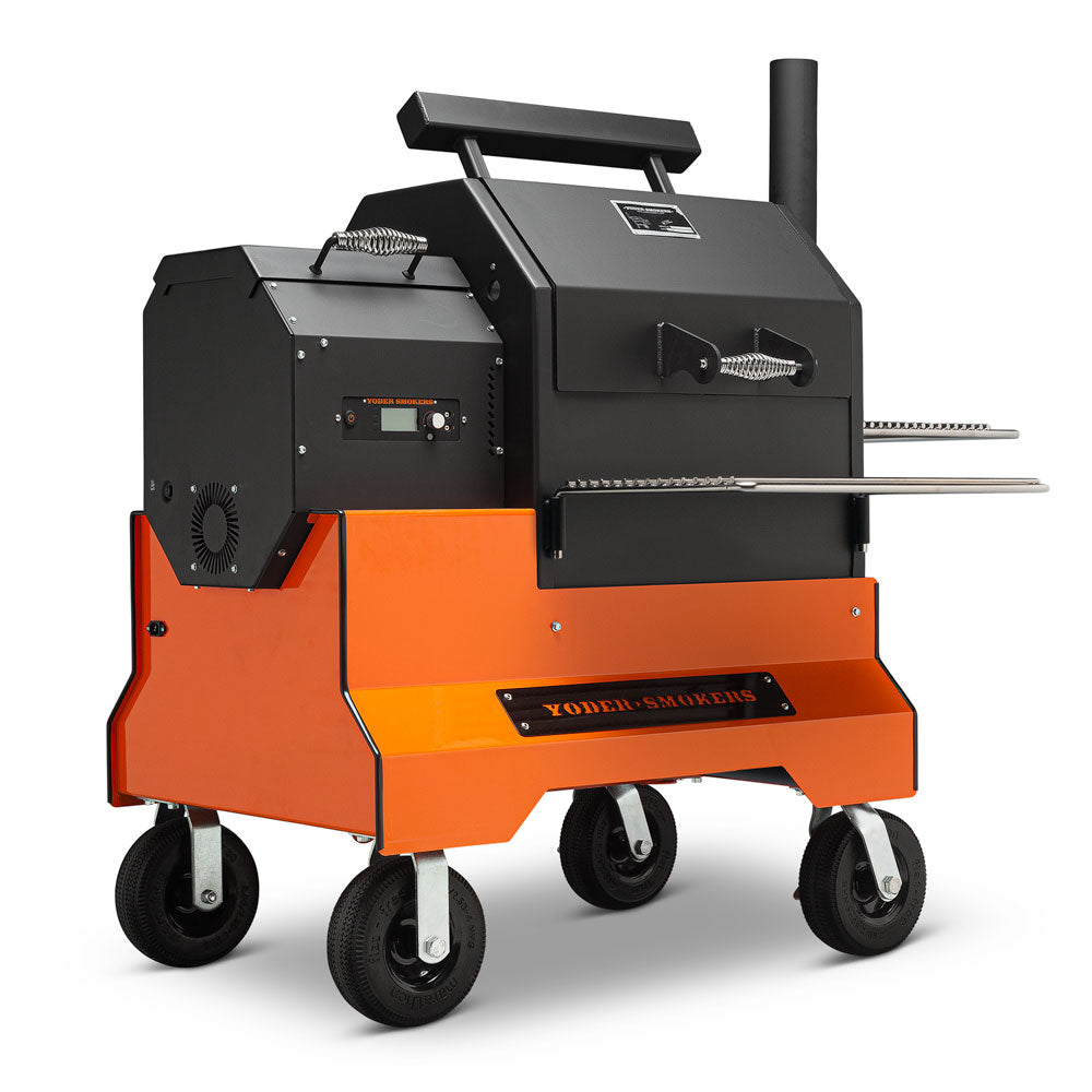 Yoder Smokers YS480S Pellet Grill on Competition Cart