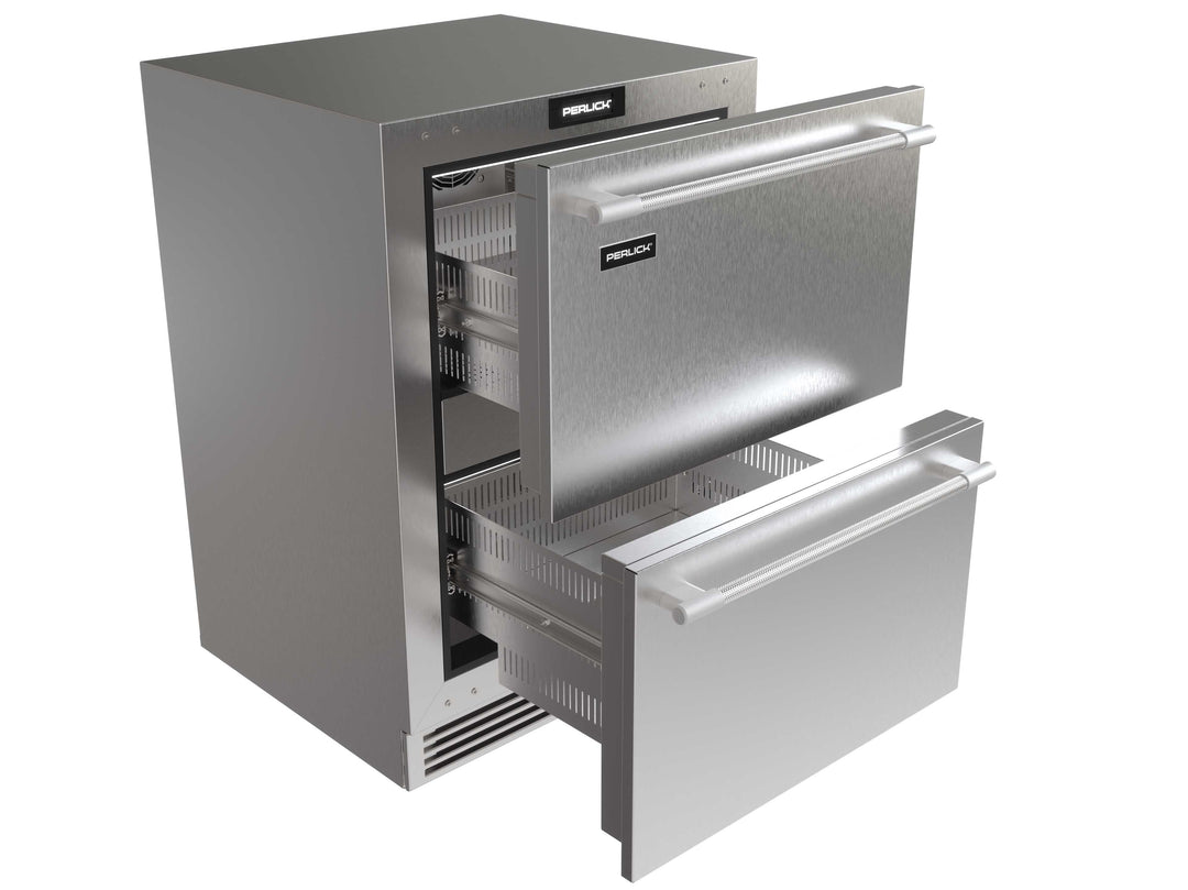 Perlick G5 Luxe 24" Stainless Steel Dual Zone Refrigerator Freezer Drawers