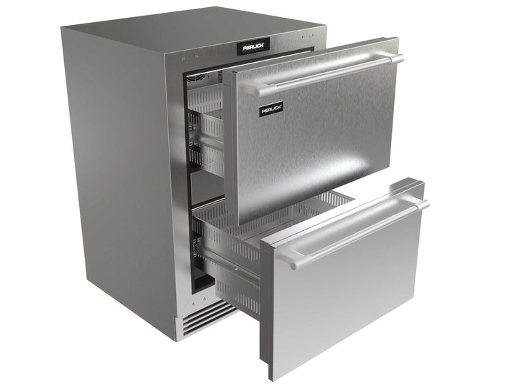 Perlick G5 Luxe 24" Stainless Steel Dual Zone Refrigerator Freezer Drawers