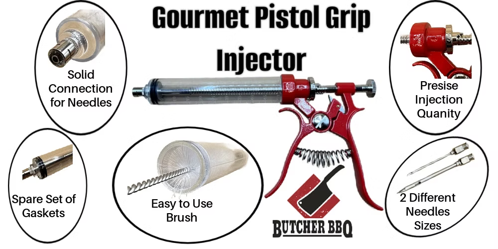 Butcher BBQ Gourmet Pistol Grip Injector