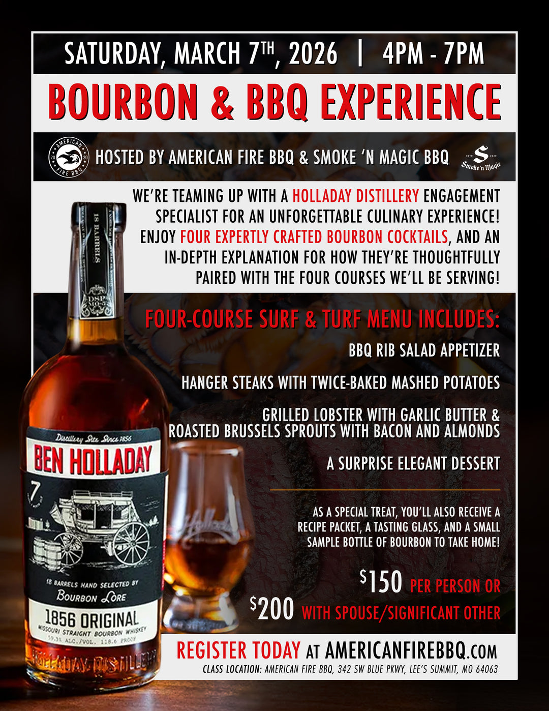Bourbon & BBQ Experience Cooking Class