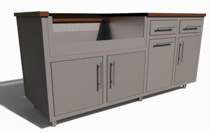Challenger Designs Coastal Series 67.25 GWDD Cappuccino w/ Textured Black Top / Shaker Door