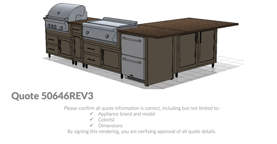 Challenger Custom Outdoor Kitchen Quote 50646REV3 Kyle Haulotte Project