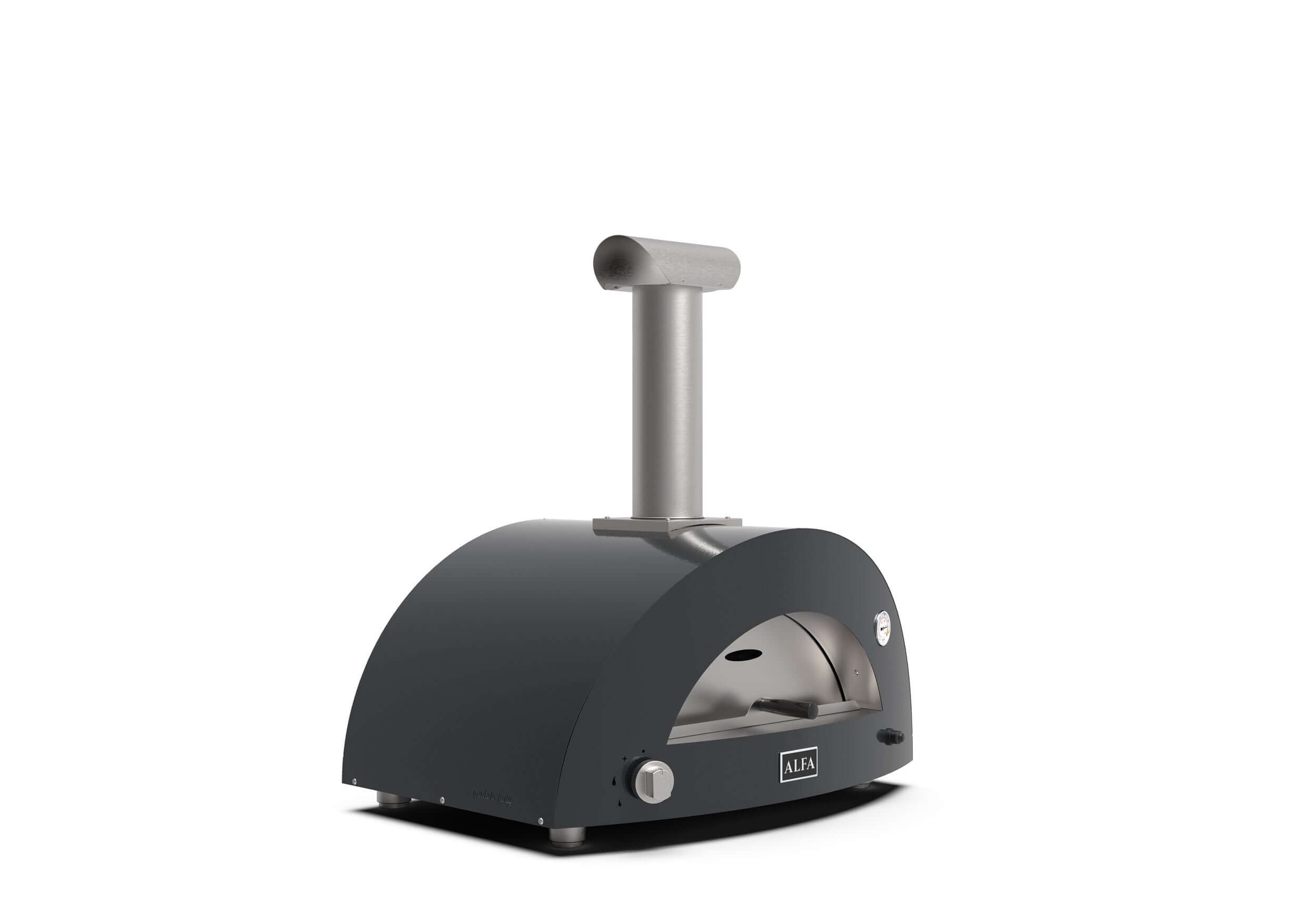 Alfa Moderno 3 Pizze gas pizza oven for modern outdoor cooking in a compact design.