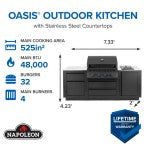 Custom Counter - Napoleon OASIS Outdoor Kitchen Kit, Built-in 700 Series 32