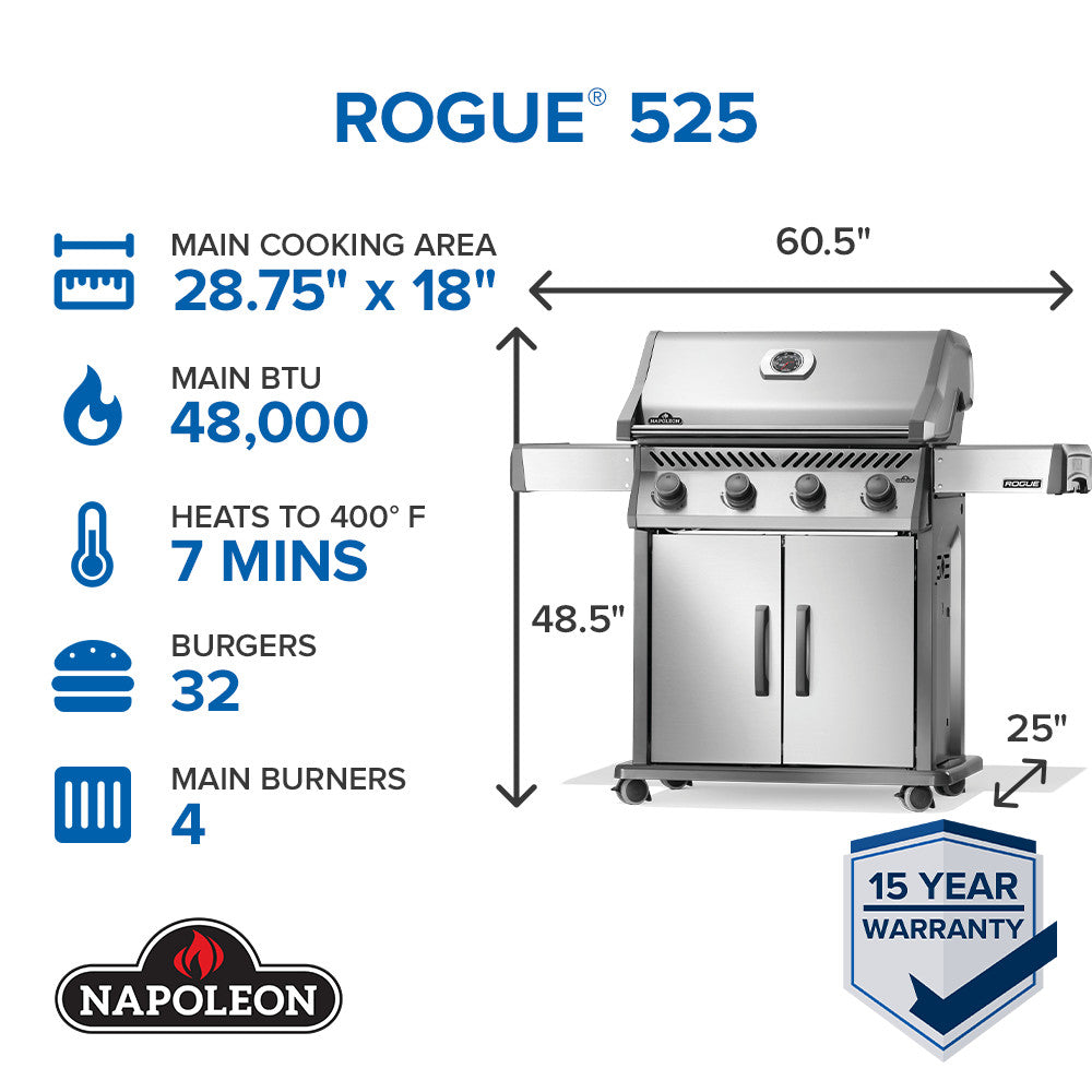 Napoleon Rogue 525 Gas Grill (Stainless Steel)