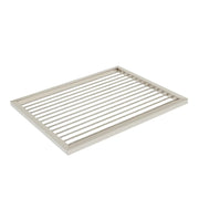 A rectangular stainless steel grill grate insert with parallel slats and a raised border, shown on a plain white background.