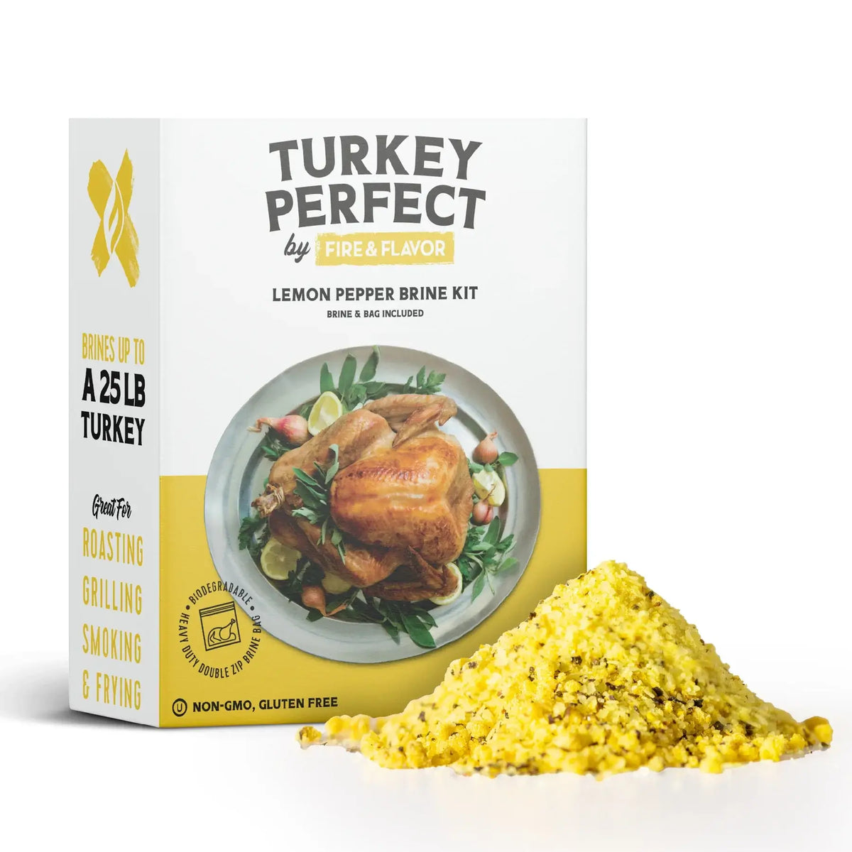 Fire and Flavor Turkey Perfect All-Natural Lemon Pepper Brine & Bag Kit