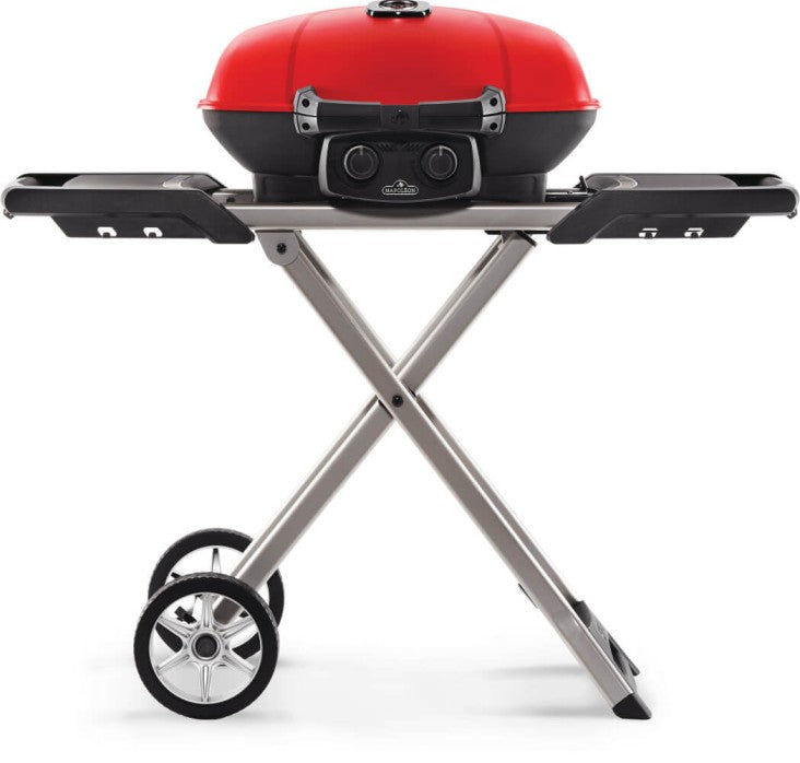 Napoleon TravelQ 285X with Scissor Cart and Griddle, Red