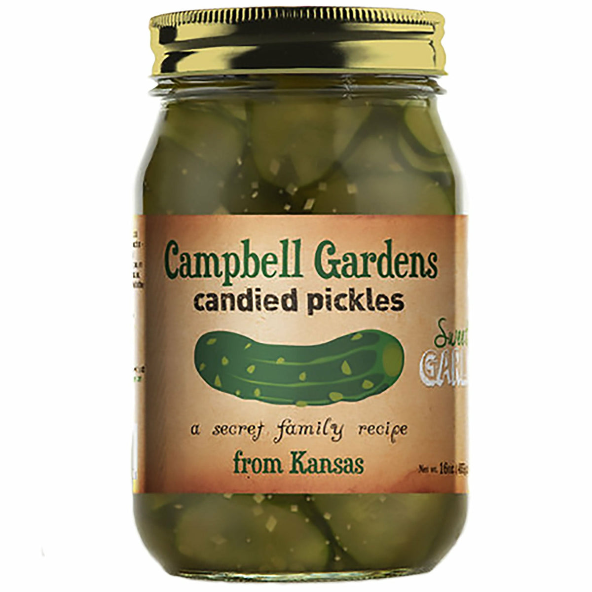 Campbell Gardens Sweet Garlic Candied Pickles 16 oz.