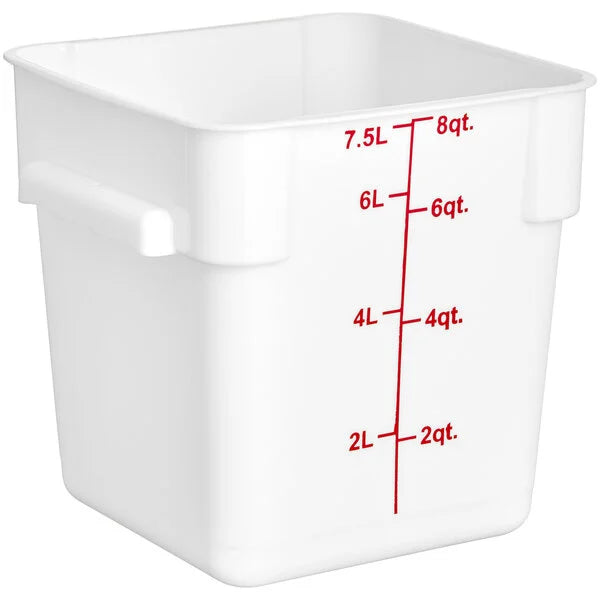Choice 8 Qt. Square Food Storage Container | White