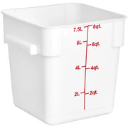 Choice 8 Qt. Square Food Storage Container | White