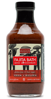 Sweetwater Tres Chilies Fajita Bath Brine – 16 oz bold Southwest marinade