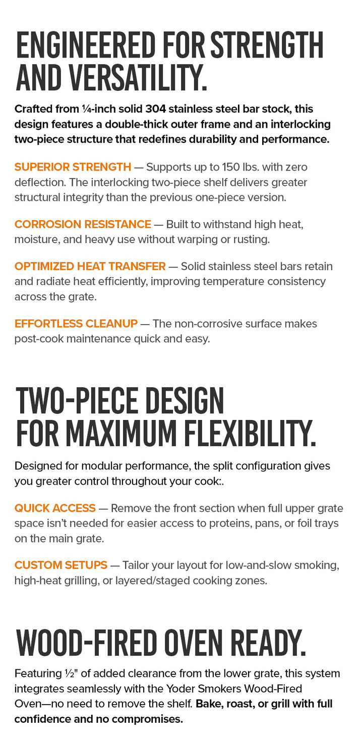 Yoder Smoker YS640 Stainless Steel 2 pc Cooking Grates