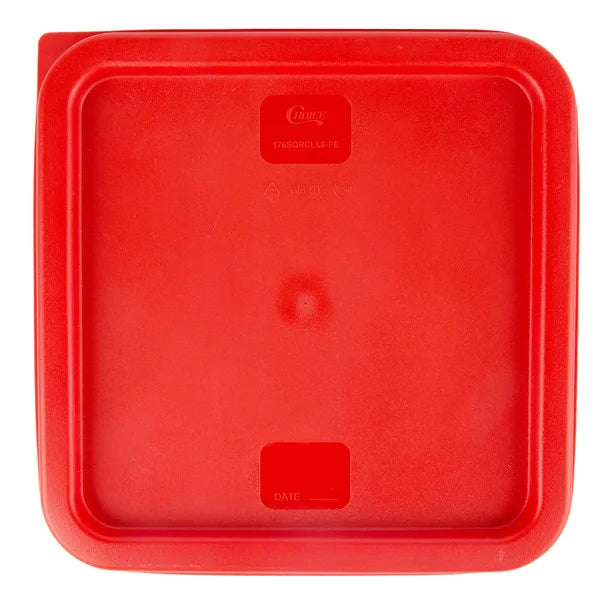 Choice 6-8 qt Red Food Storage Container Lid