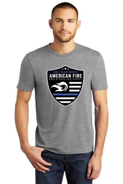 American Fire BBQ Military and 1st Responders Badge Logo Tee