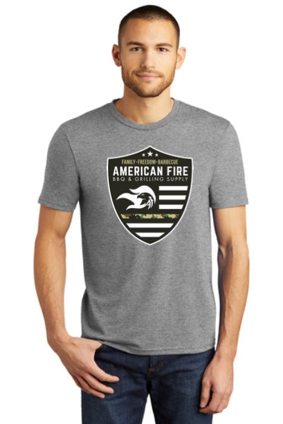 American Fire BBQ Military and 1st Responders Badge Logo Tee