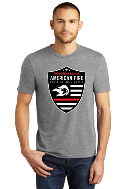 American Fire BBQ Military and 1st Responders Badge Logo Tee