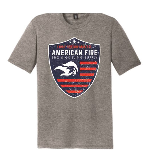 American Fire BBQ Badge Logo Tee