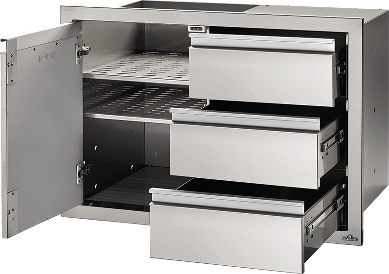 Napoleon 36" X 24" Single Door & Triple Drawer Combo, Stainless Steel