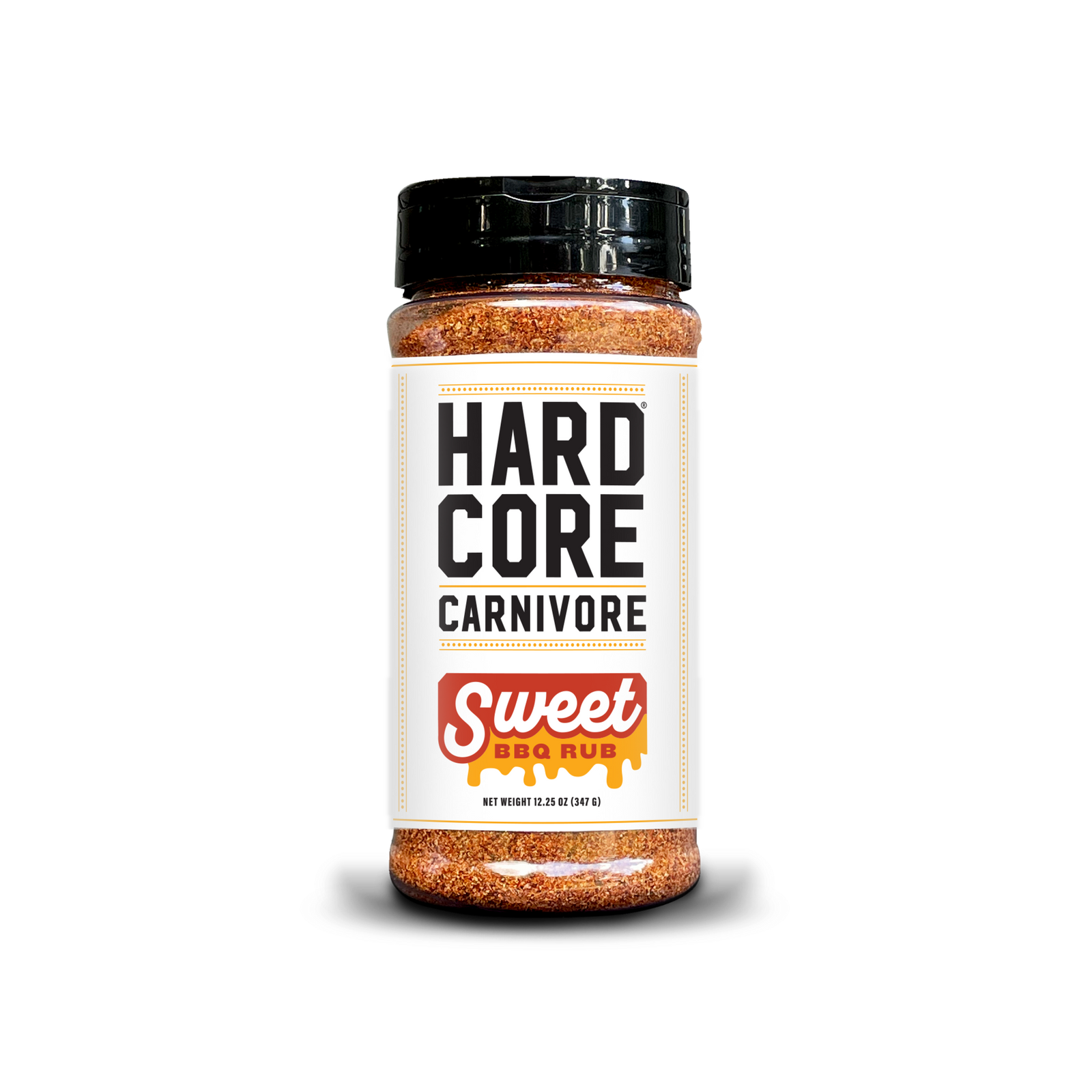 Hardcore Carnivore Sweet BBQ Rub – 11 oz bottle of pork and rib seasoning