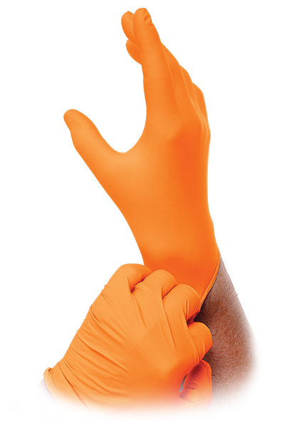 Orange Lightning Nitrile Gloves, view 2