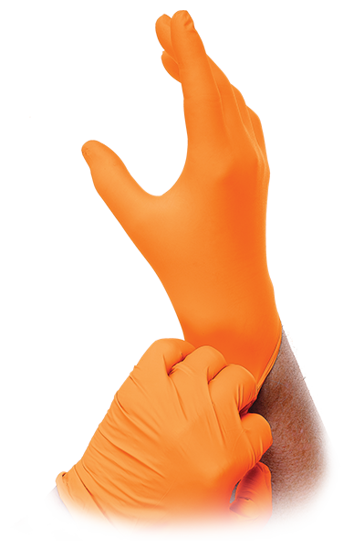 Atlantic Safety Products Orange Lightning Nitrile Gloves