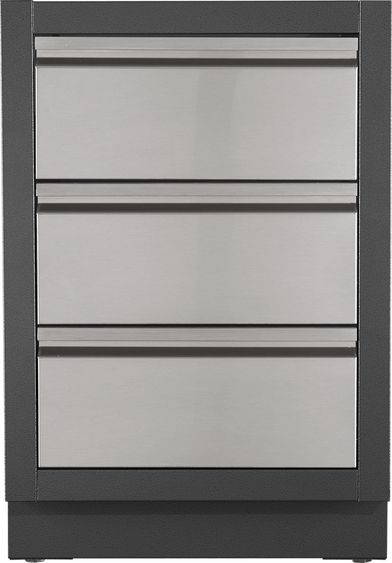Napoleon Oasis Two Drawer Cabinet w/ False Top Drawer, Gray