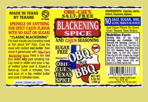 Obie Cue’s Salt-Free Blackening Spice