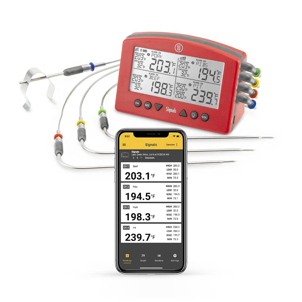 ThermoWorks Signals™ BBQ Alarm Thermometer with Wi-Fi and Bluetooth®